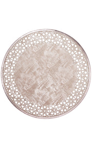 Akrum Vizon Bronz Geometrik Desenli Yuvarlak Makine Halısı