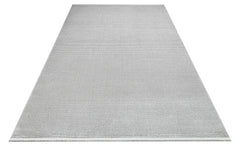 Gloria Gray Striped Acrylic Machine Rug