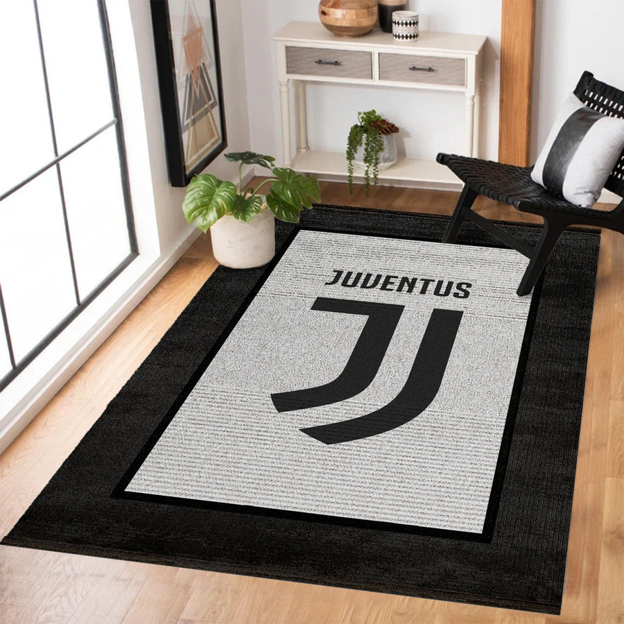 Modern Siyah Geometrik Desenli Polyester Genç Odası Halısı