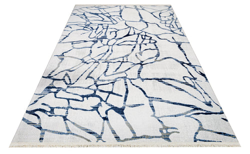 Mallory White Modern Acrylic Machine Rug