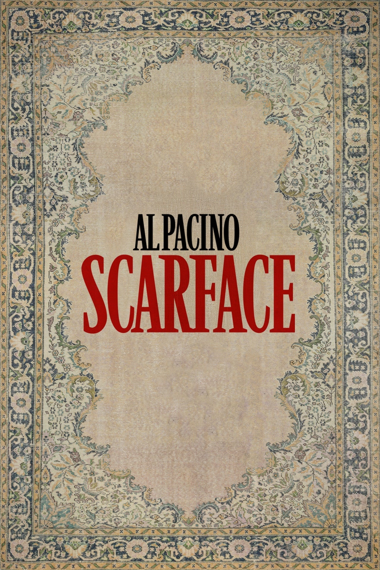 Alpacıno Scarface Temalı Kaymaz Tabanlı Yıkanabilir Halı