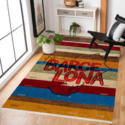 Modern Kiremit Geometrik Desenli Polyester Salon Halısı