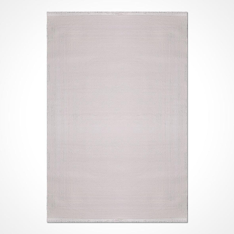 Bej Krem Dokulu Minimalist Triko Halı - Pati Dostu - Toz Vermez