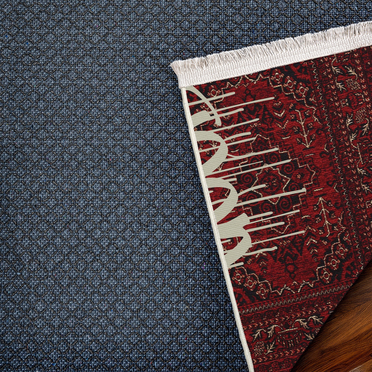 Kırmızı Siyah Anadolu Salon Halısı - Polyester