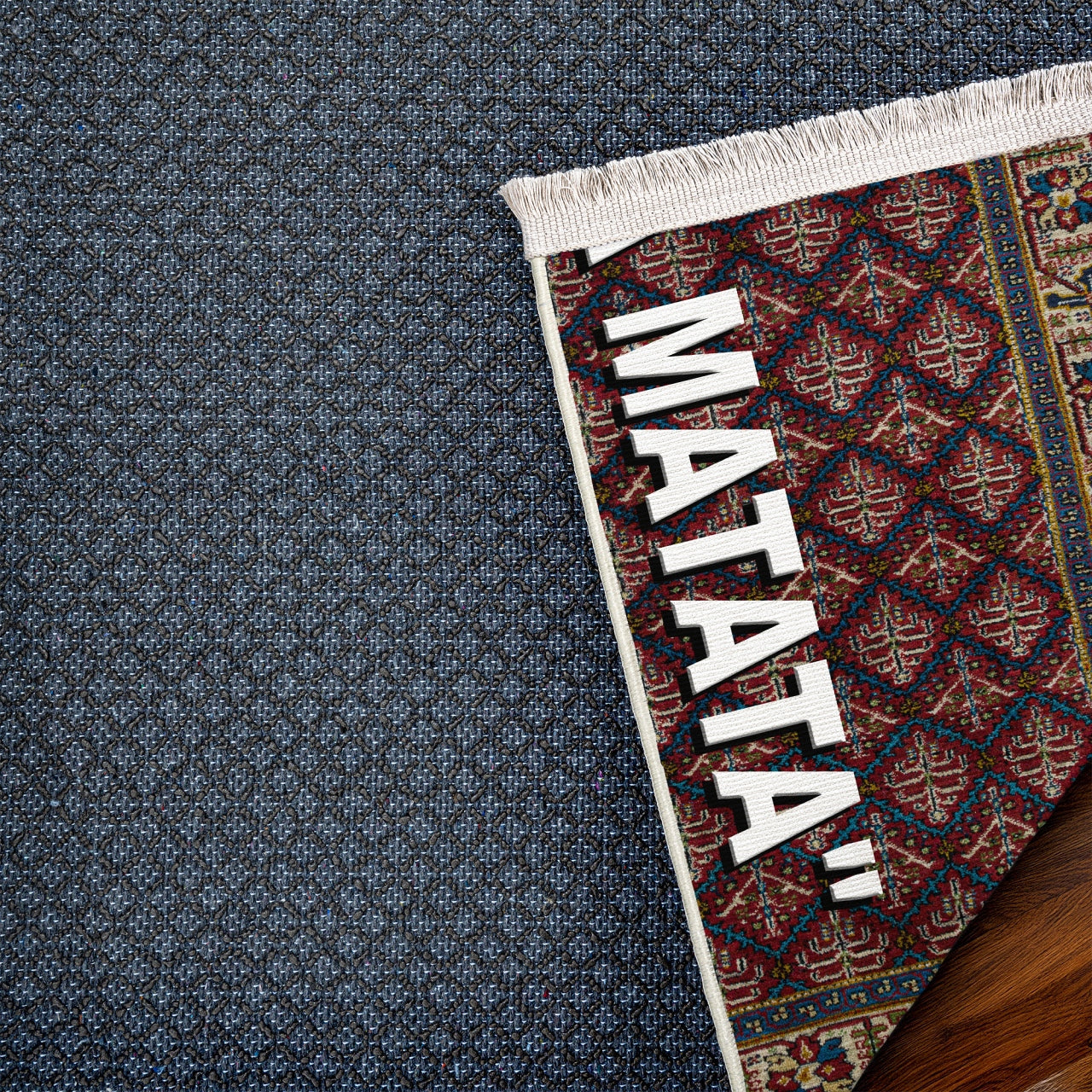 Bordo Mavi Etnik Anadolu Salon Halısı - Polyester