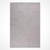 Light Grey Living Room Rug with Geometric Pattern