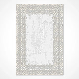 White Light Gray Modern Geometric Living Room Rug - Acrylic
