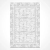 White Minimalist Geometric Living Room Rug - Acrylic