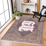Navy Cream Living Room Rug - Polyester