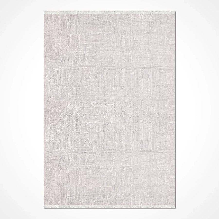 Bej Düz Minimalist Triko Halı - Pati Dostu - Toz Vermez