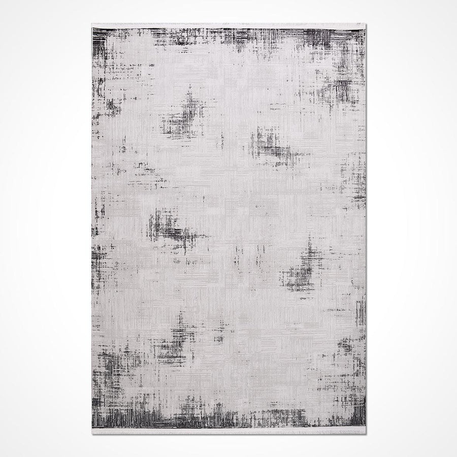 Gri Dokulu Eskitme Triko Halı - Pati Dostu - Toz Vermez