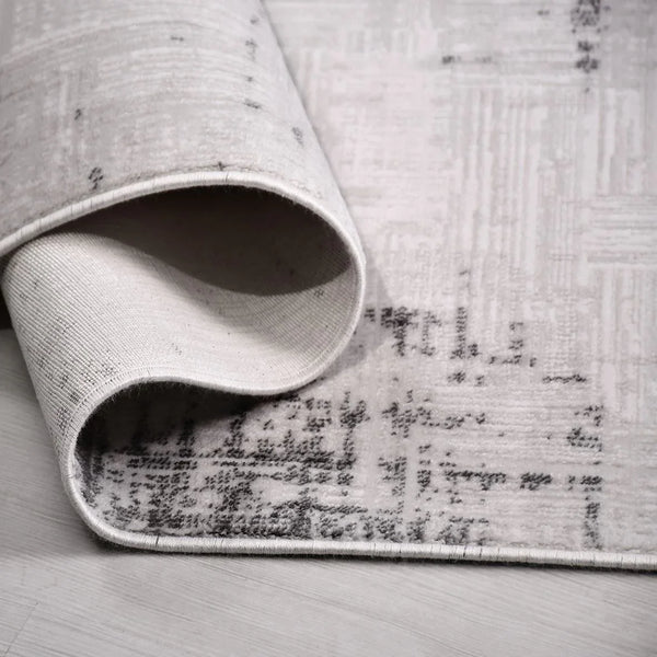 Gri Dokulu Eskitme Triko Halı - Pati Dostu - Toz Vermez