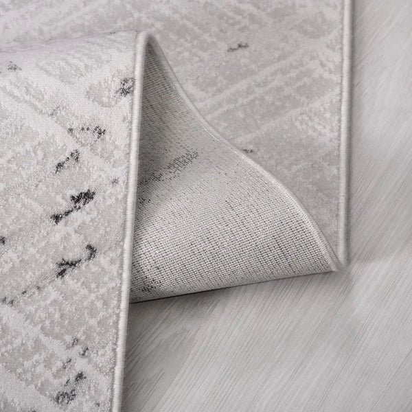 Gri Dokulu Eskitme Triko Halı - Pati Dostu - Toz Vermez