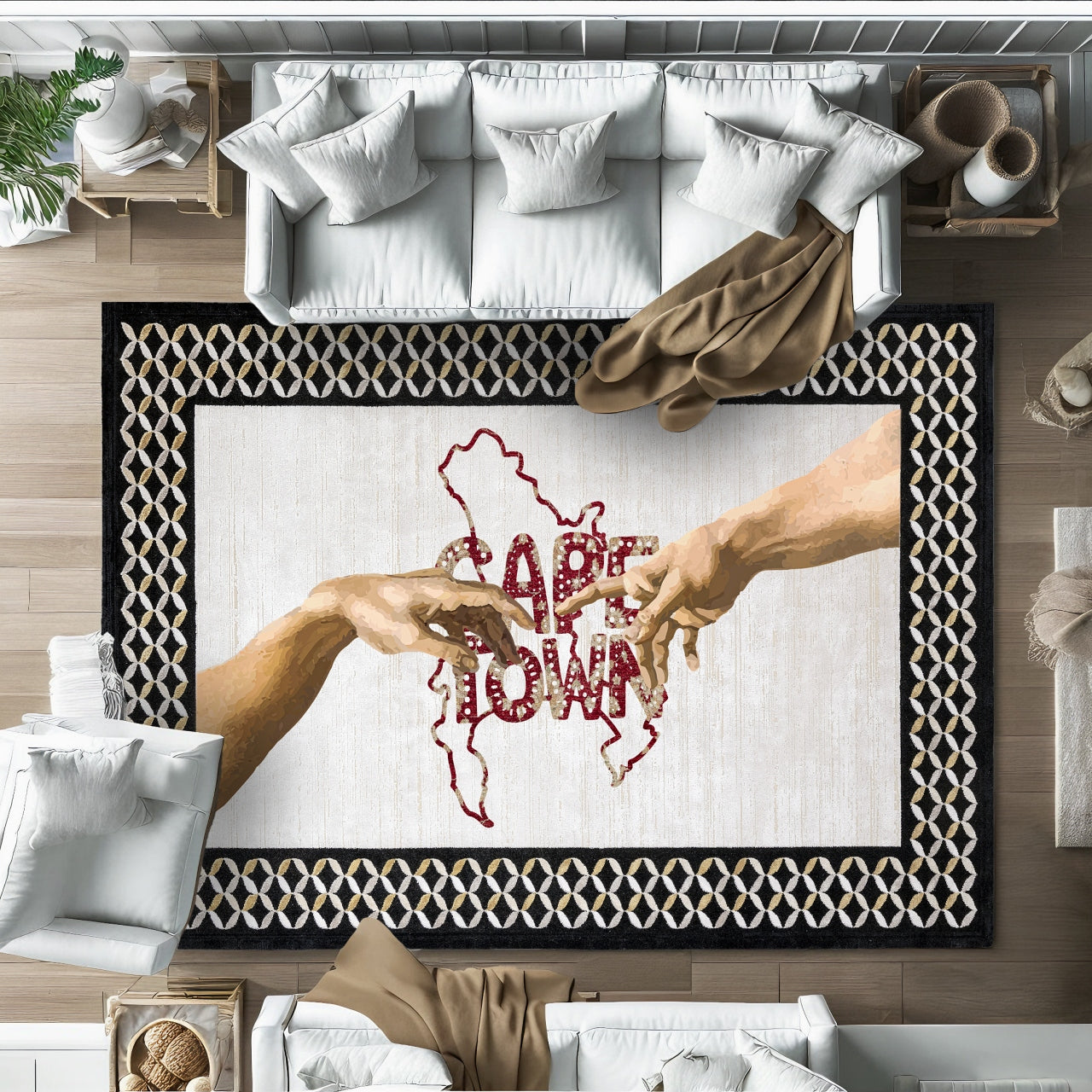 Cape Town Kaymaz Tabanlı Yıkanabilir Halı