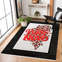 Tapis imprimé numériquement blanc et noir, uni, en polyester