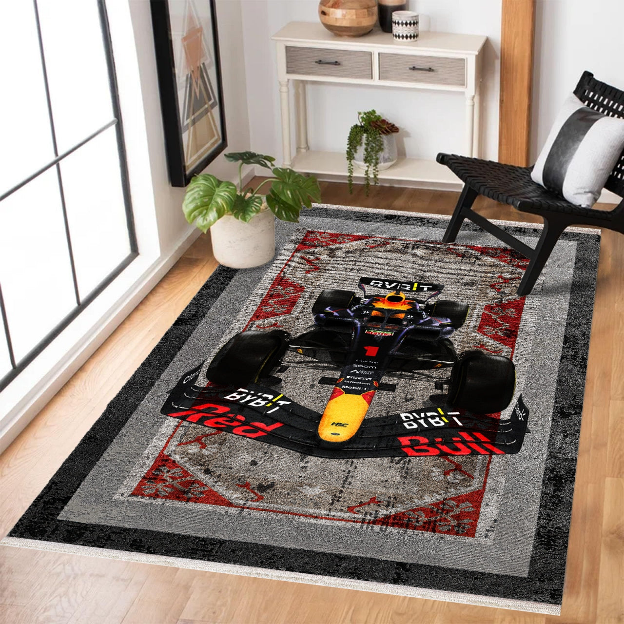 Modern Gri Desenli Polyester Genç Odası Halısı