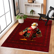 Kırmızı Bordo Klasik Salon Halısı Geometrik - Polyester