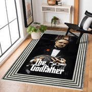 Modern Siyah Gri Soyut Desenli Polyester Salon Halısı