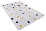 White Yellow Kids Living Room Rug - Polyester