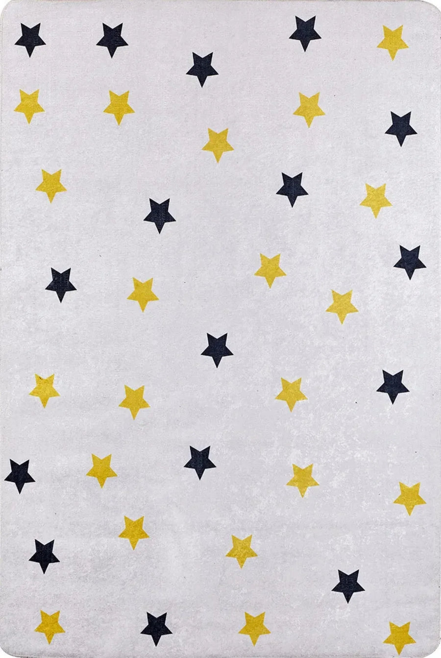 White and Yellow Geometric Area Rug – texture close-up