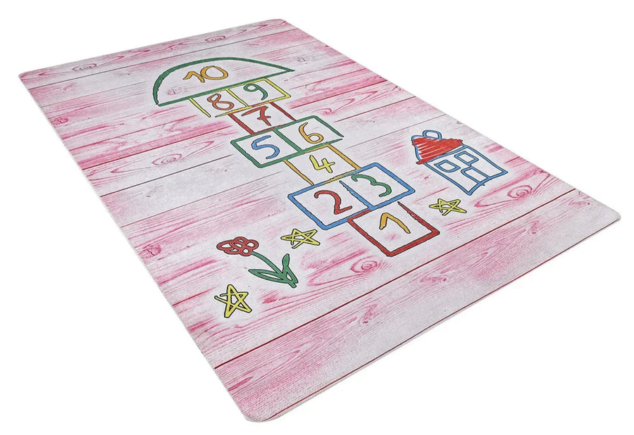 Renkli Desenli Modern Halı - Yıkanabilir - Kaymaz Taban - Pati Dostu