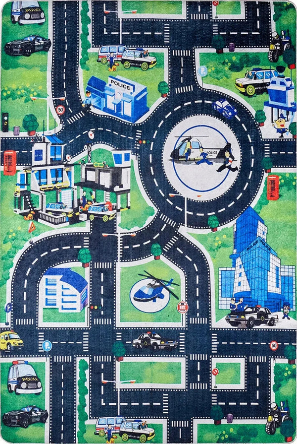 Figürlü Modern Halı - Yıkanabilir - Kaymaz Taban - Pati Dostu