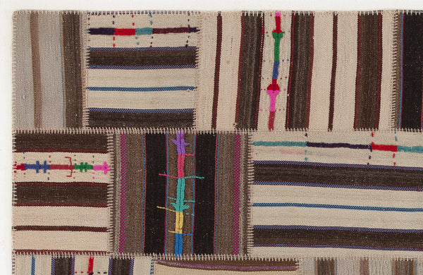 Bej Anadolu Bohem Geometrik Yün Halı 160x230 - Özel Seri