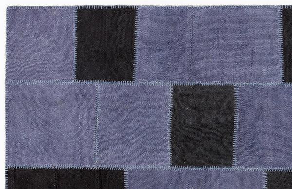 Mavi Geometrik Modern Yün Halı 160x230