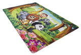 Green Brown Kids Room Rug - Polyester Digital Print