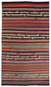 Girit Bej Çizgili Yün El Dokuma Halısı 162 x 292 Apex Unique