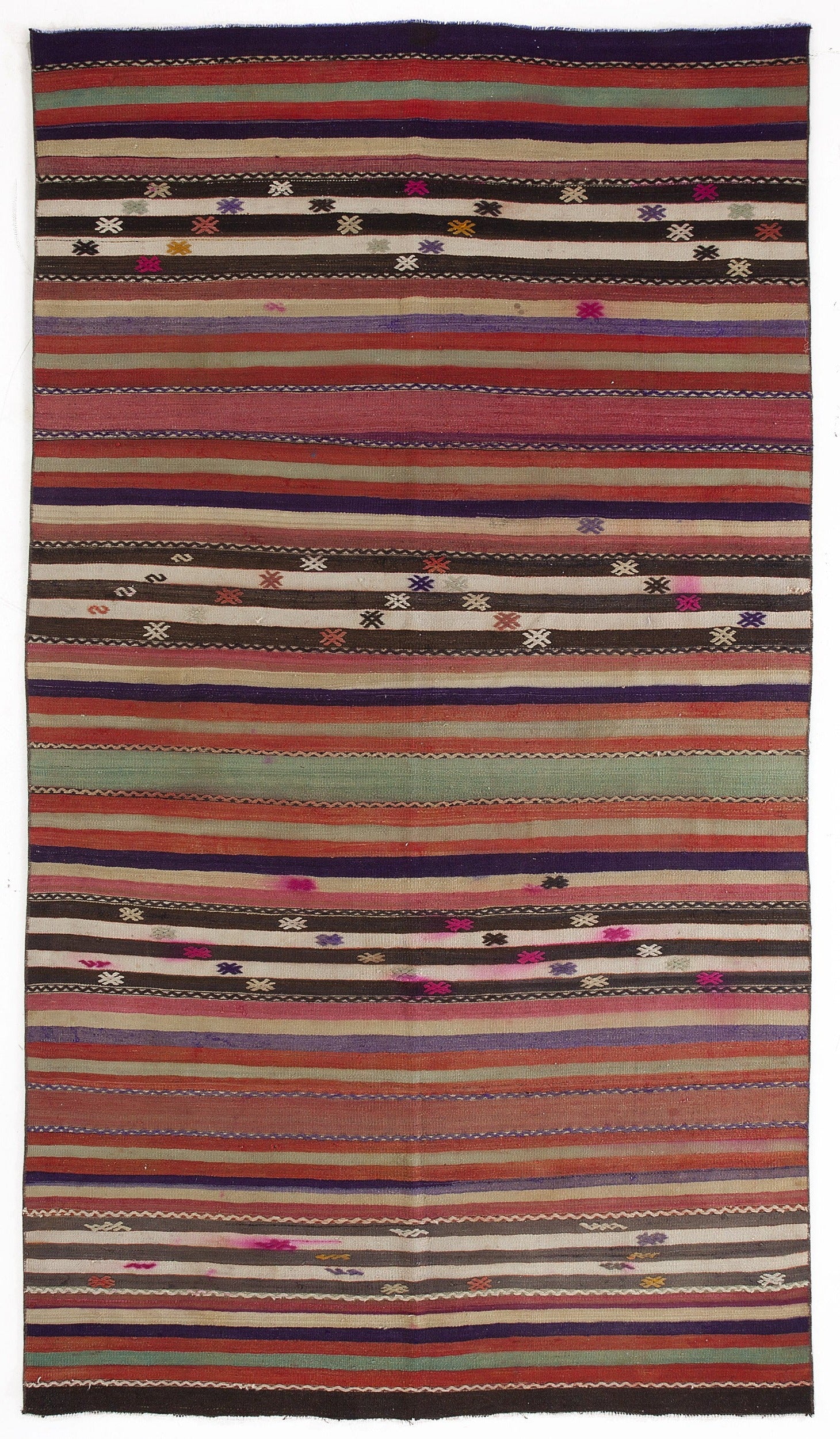 Girit Bej Çizgili Yün El Dokuma Halısı 162 x 292 Apex Unique