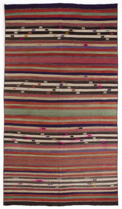 Girit Bej Çizgili Yün El Dokuma Halısı 162 x 292 Apex Unique