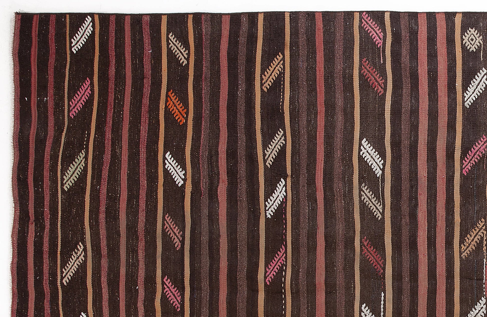 Girit Bej Çizgili Yün El Dokuma Halısı 180 x 336 Apex Unique