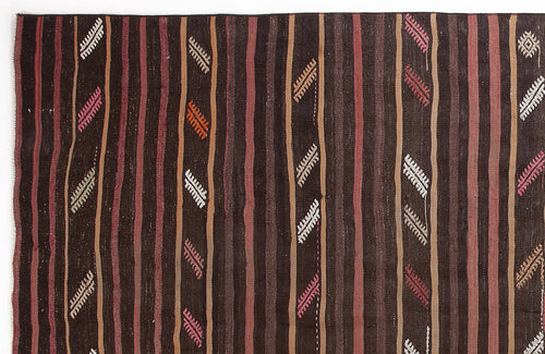 Girit Bej Çizgili Yün El Dokuma Halısı 180 x 336 Apex Unique