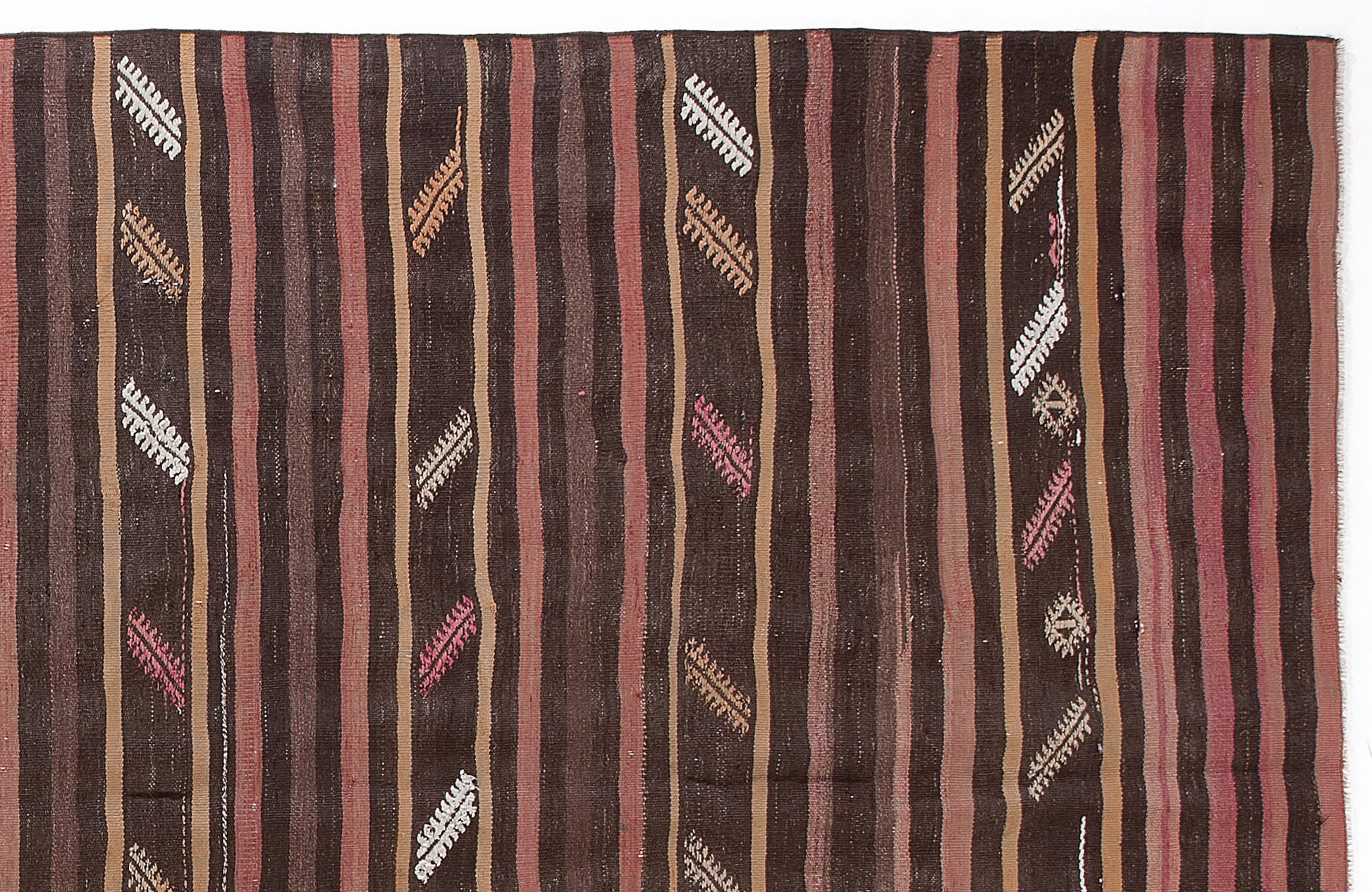 Girit Bej Çizgili Yün El Dokuma Halısı 180 x 336 Apex Unique