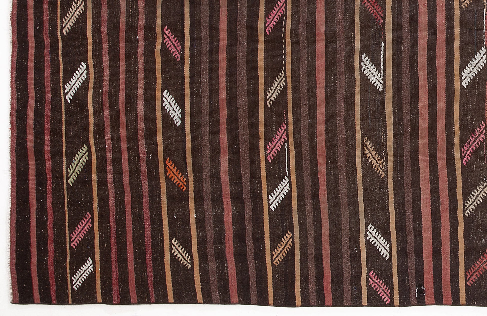 Girit Bej Çizgili Yün El Dokuma Halısı 180 x 336 Apex Unique