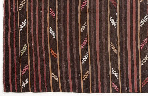 Girit Bej Çizgili Yün El Dokuma Halısı 180 x 336 Apex Unique