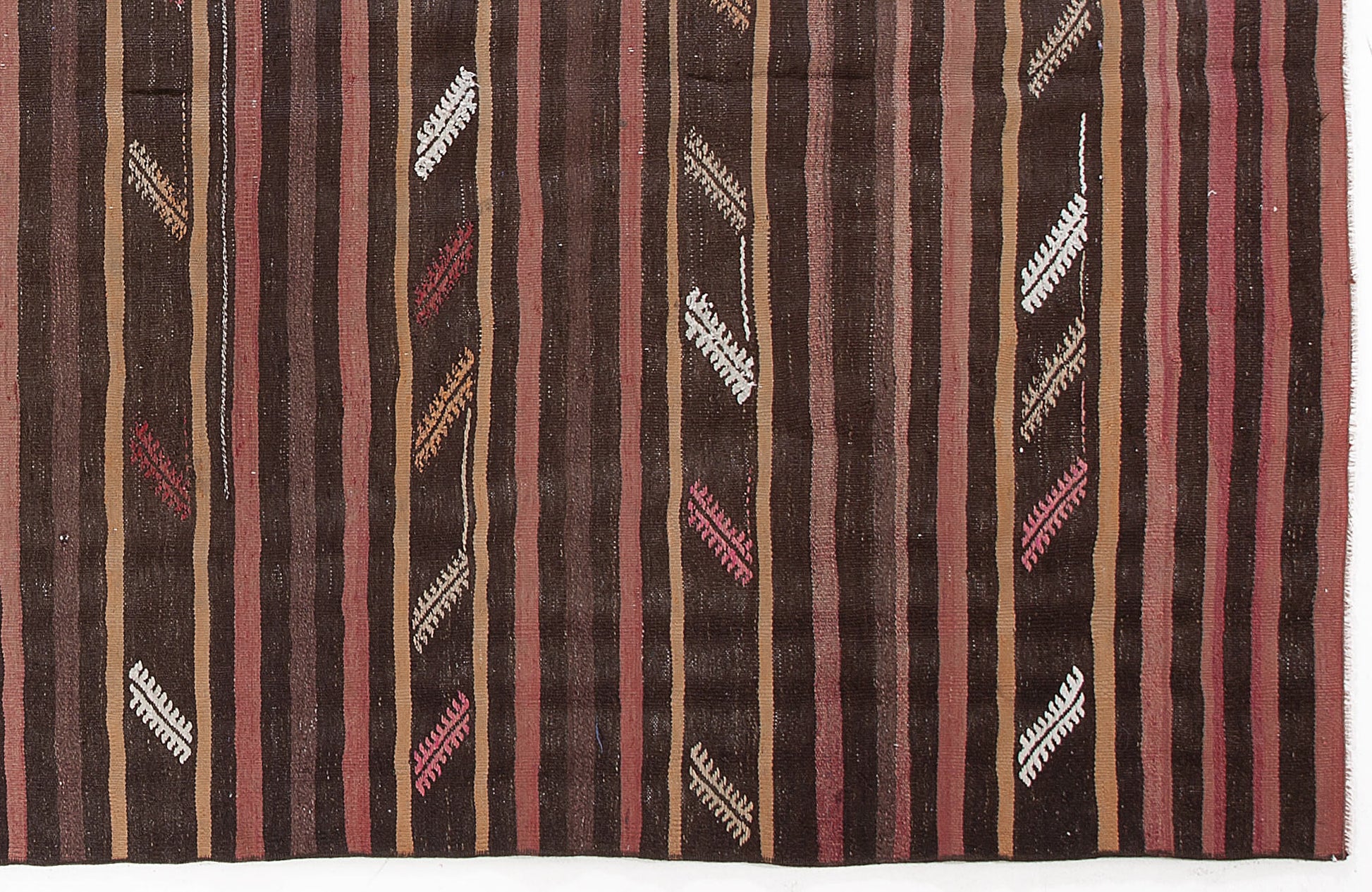 Girit Bej Çizgili Yün El Dokuma Halısı 180 x 336 Apex Unique