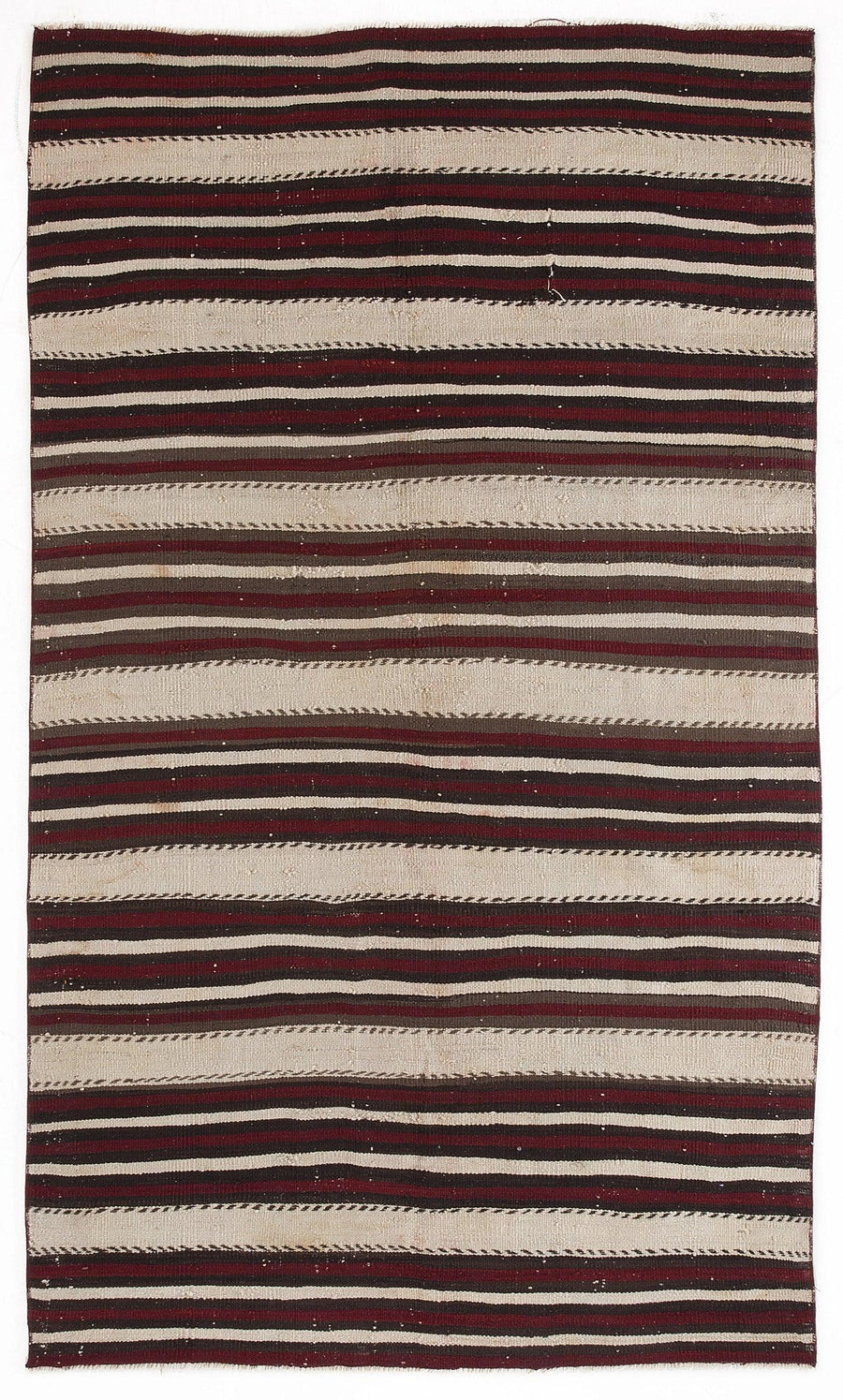 Bej Anadolu Bohem Çizgili Yün Halı 148x250 - Özel Seri