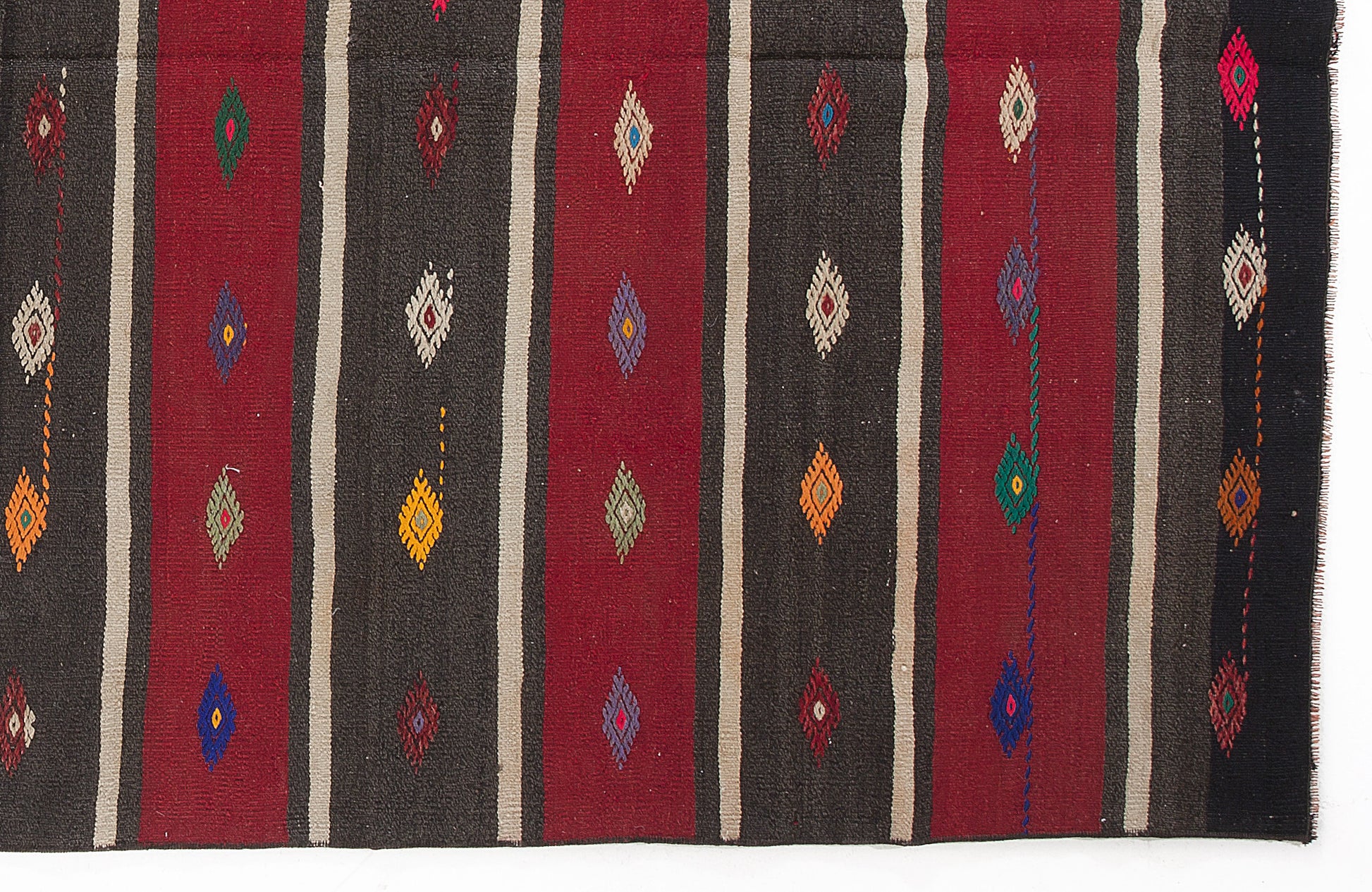 Girit Bej Çizgili Yün El Dokuma Halısı 165 x 307 Apex Unique