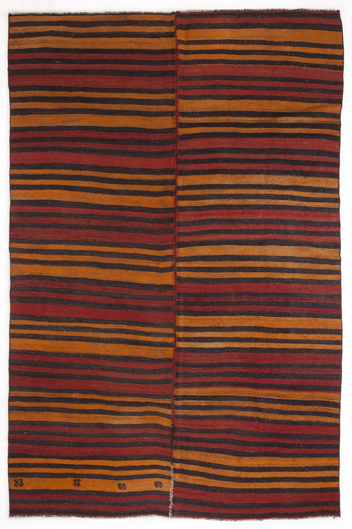 Girit Bej Çizgili Yün El Dokuma Halısı 175 x 270 Apex Unique