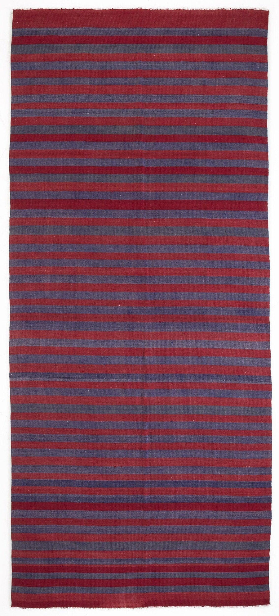Kırmızı Anadolu Çizgili Yün Halı 145x335 - Özel Seri
