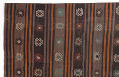 Girit Bej Çizgili Yün El Dokuma Halısı 173 x 354 Apex Unique