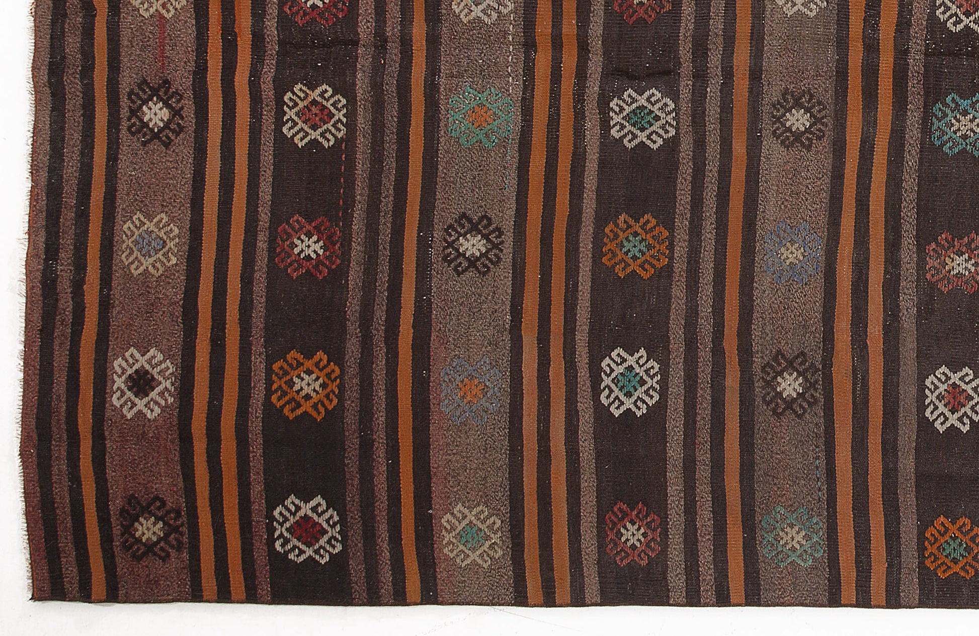 Girit Bej Çizgili Yün El Dokuma Halısı 173 x 354 Apex Unique