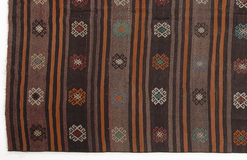 Girit Bej Çizgili Yün El Dokuma Halısı 173 x 354 Apex Unique