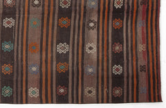 Girit Bej Çizgili Yün El Dokuma Halısı 173 x 354 Apex Unique