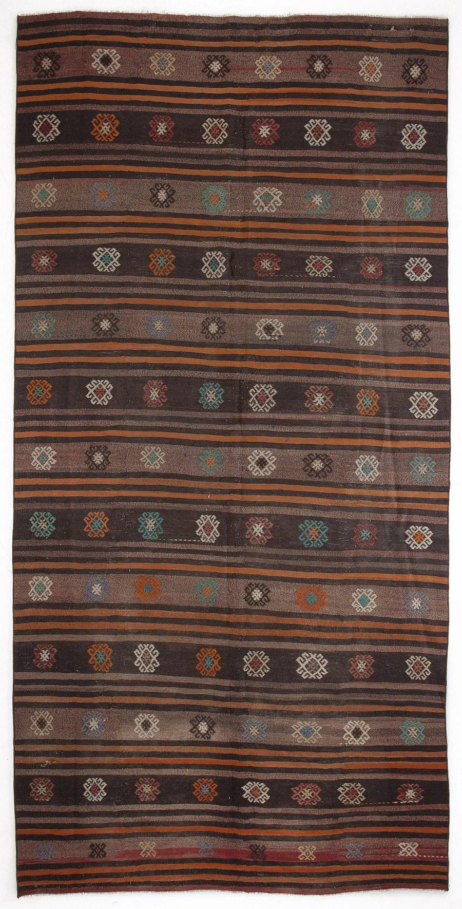Bej Anadolu Bohem Geometrik Yün Halı 173x354 - Özel Seri