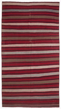 Girit Bej Çizgili Yün El Dokuma Halısı 180 x 334 Apex Unique