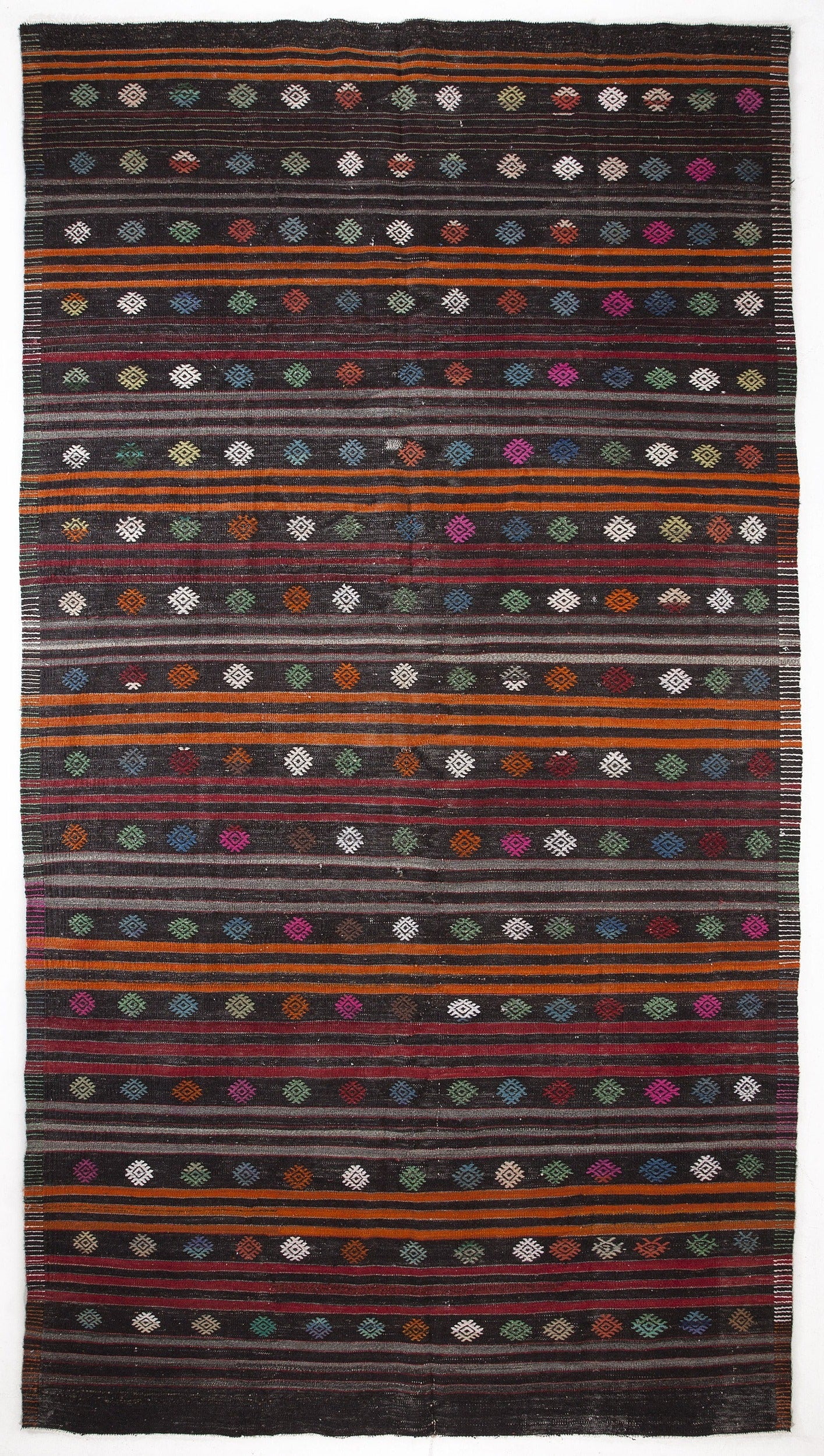 Girit Bej Çizgili Yün El Dokuma Halısı 204 x 376 Apex Unique