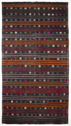 Girit Bej Çizgili Yün El Dokuma Halısı 204 x 376 Apex Unique